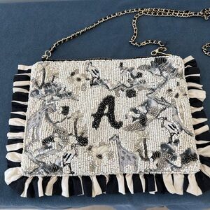 Anna Harlow Russo x Anthropologie Beaded Crossbody Monogrammed A